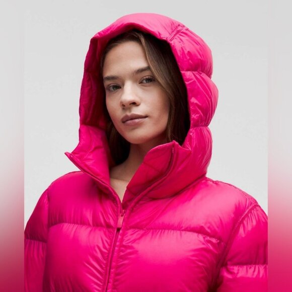NEW 2025 Lululemon Featherweight 900-Down-Fill LONG Puffer Jacket Magenta pink L - Picture 5 of 11